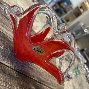 Murano Red Glass Art Sculpture
